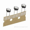 6 x 6 Round Stem Momentary Switches in Radial Taping Type, Available in Black, White and Red Stem